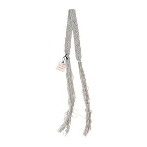 NEW Handmade Macrame Belt Light Gray Fringe Festival Boho Indie 66" Length